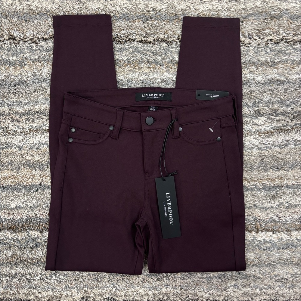 Liverpool Skinny Jeans/Jeggings In Aubergine Sz 0/25P NWT | Liverpool Skinny -